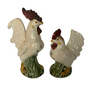Vintage Rooster and Hen Salt and Pepper Shakers. View photos for condition.